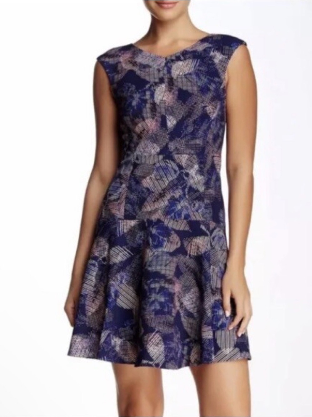 Rebecca Taylor sonic garden fit & flare dress pink purple blue size 6 - Picture 2 of 8